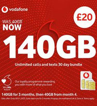 VODAFONE 140GB Pay As You Go SIM Card
