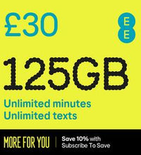 EE 125GB Pay As You Go SIM Card