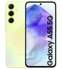 SIM Free Samsung A55 5G 128GB Mobile Phone - Lemon