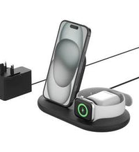 Belkin 3 in 1 Wireless Charger Stand with Plug - Black