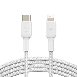 Belkin Braided USB-C to Lightning 2m Cable - White